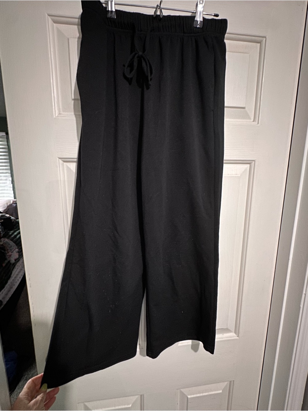 Classic Black Wide-Leg Drawstring Pants